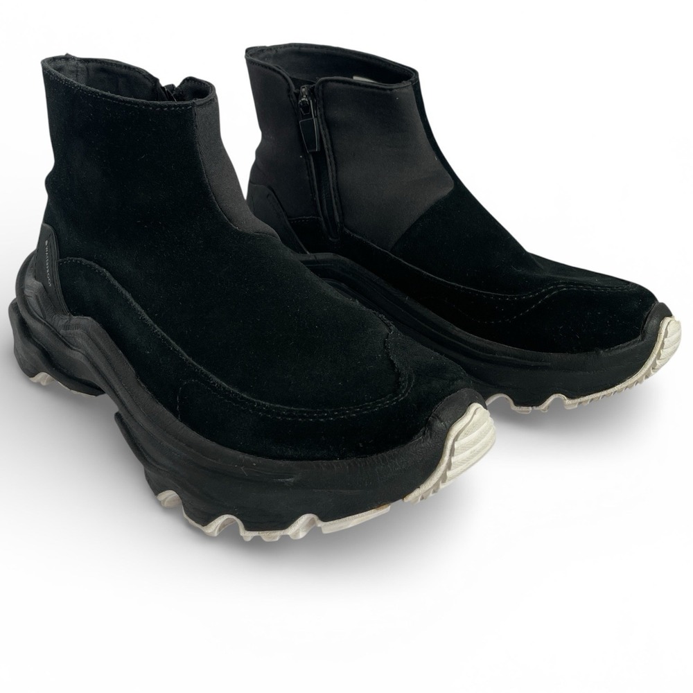 Sorel Kinetic Breakthru Acadia Black Suede Boots Womens 6.5 Bootie Waterproof